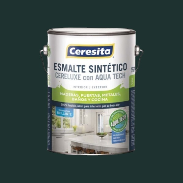 Esmalte sintético Cereluxe Ultra Verde Reja 1/4 Galón Ceresita