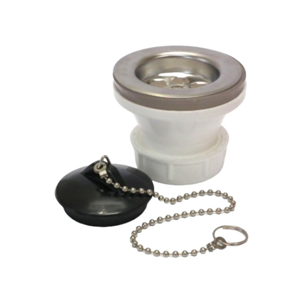 Desagüe 1 1/2 Rejilla Inoxidable con Tapón y Cadena Hoffens