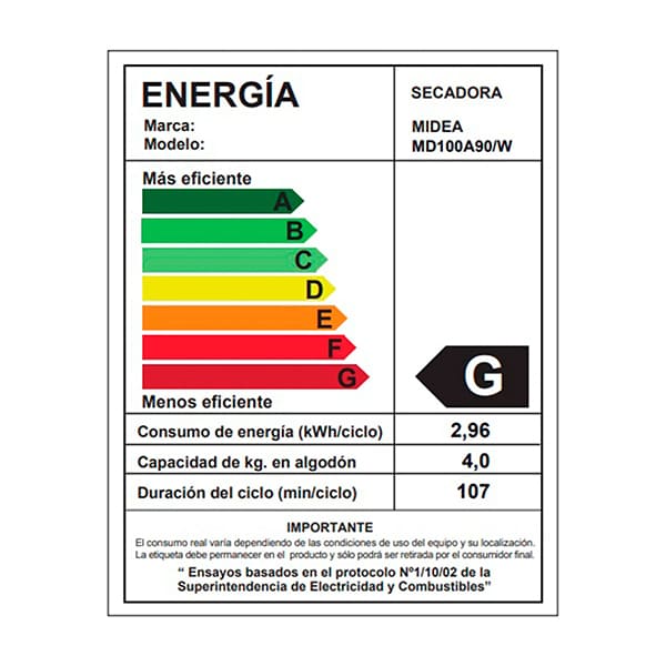 Secadora Frontal 9 kgs MD100A90/W Midea - Imagen 9