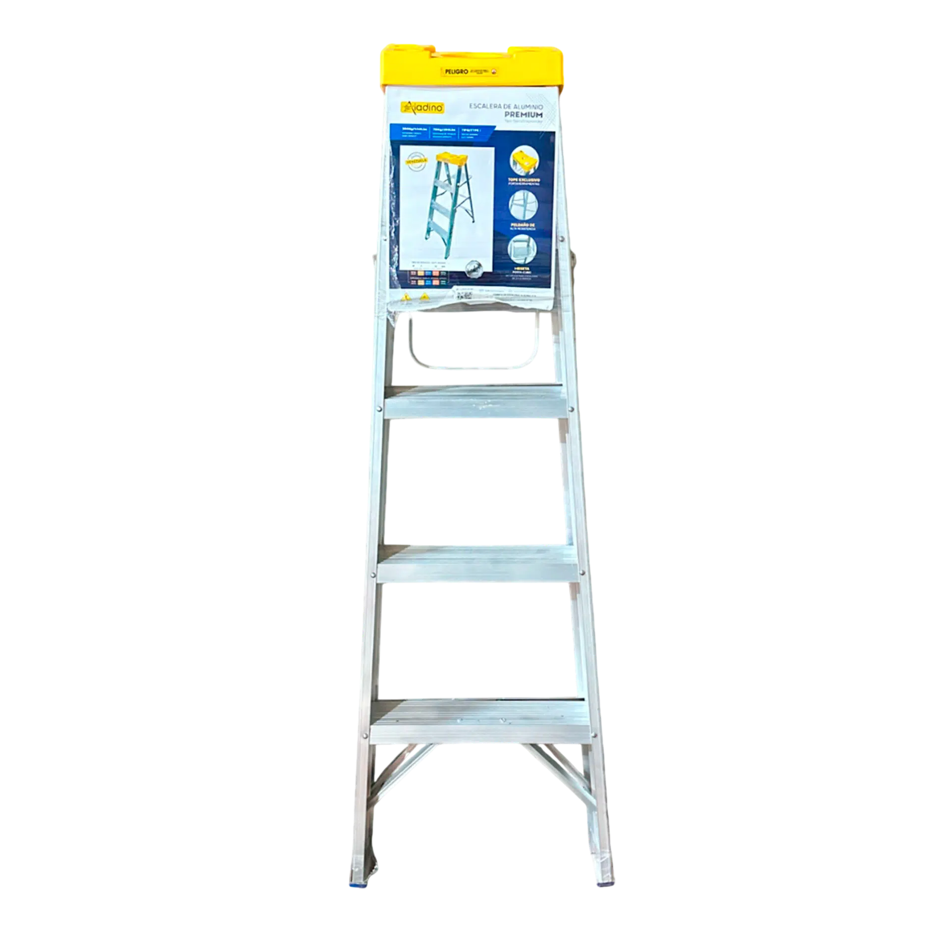 Escalera Tijera Aluminio Aladino Sombrero Portaherramientas 5 Tramos Premium - Imagen 3