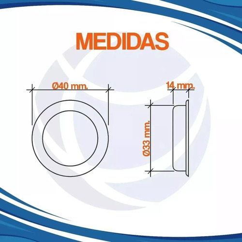 Cubeta Redonda Dorada Plástica 33 Mm Mueble Cajón X 4 Uni - Imagen 2