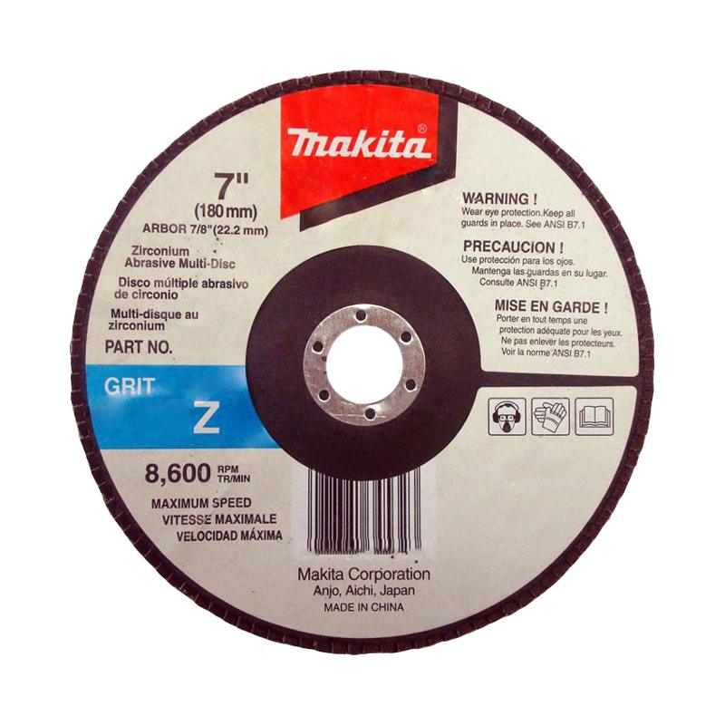 MAKITA D-28721 DISCO DE LIJA «FLAP» ANGULAR Ø7″ (180MM) GRANO 36 P/METAL, MADERA & PVC