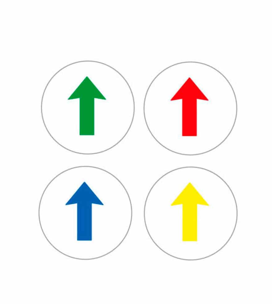 Non-Slip and Permanent Soil Adhesives – Circle Arrows – COVID 19