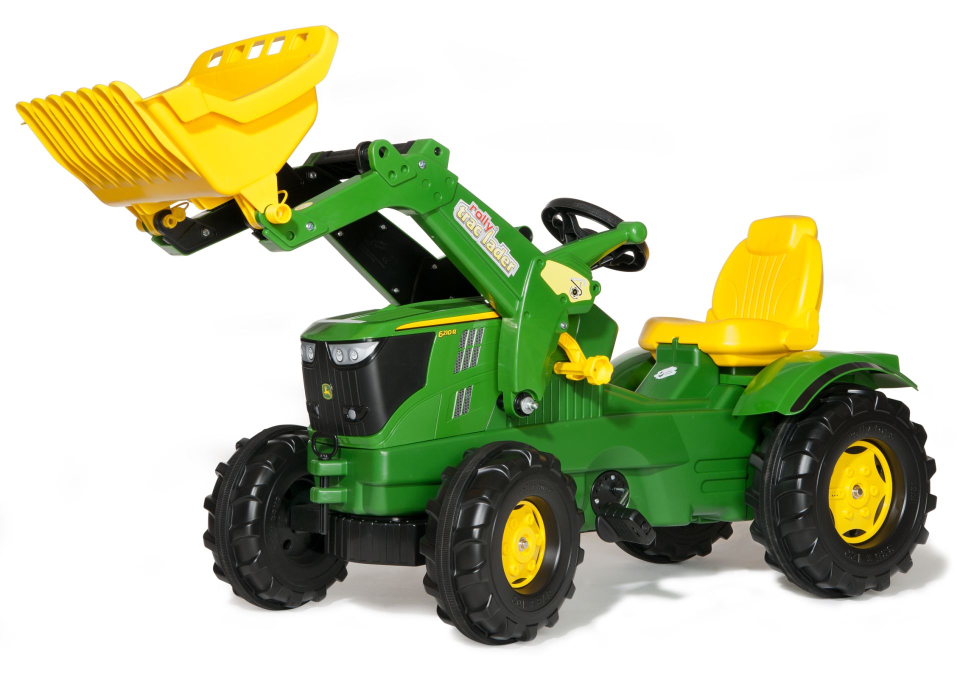 JOHN DEERE 6210R CON PALA ROLLY FARMTRAC TRACTOR A PEDALES ROLLY TOYS 611096
