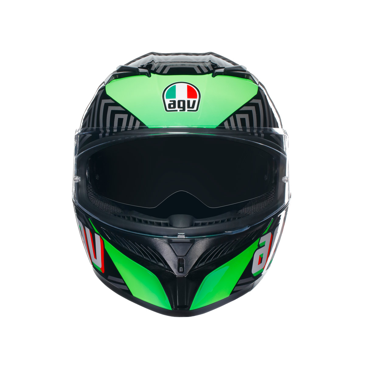 CASCO AGV K3 AGV E2206 KAMALEON BLACK/RED/GREEN - Imagen 3