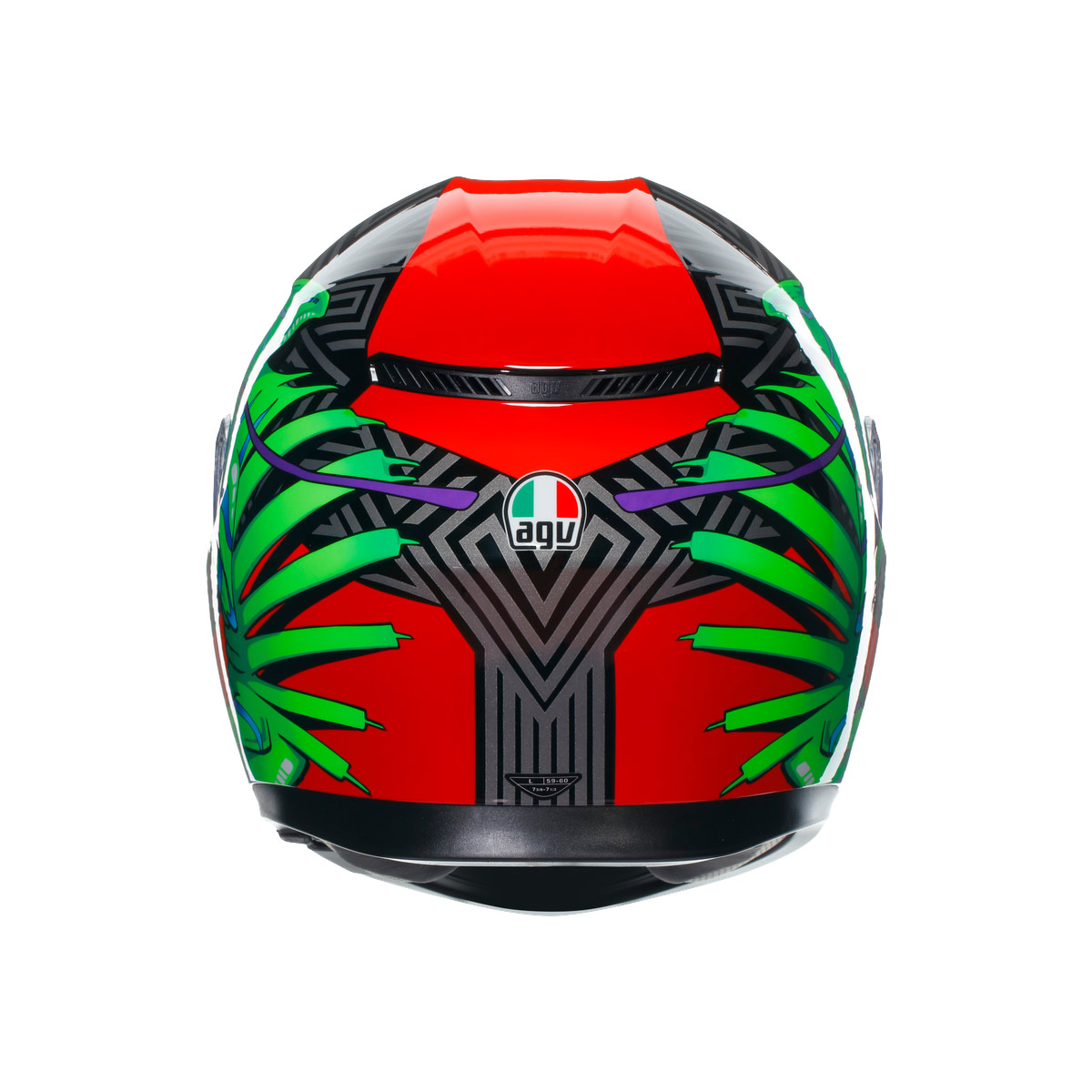 CASCO AGV K3 AGV E2206 KAMALEON BLACK/RED/GREEN - Imagen 2