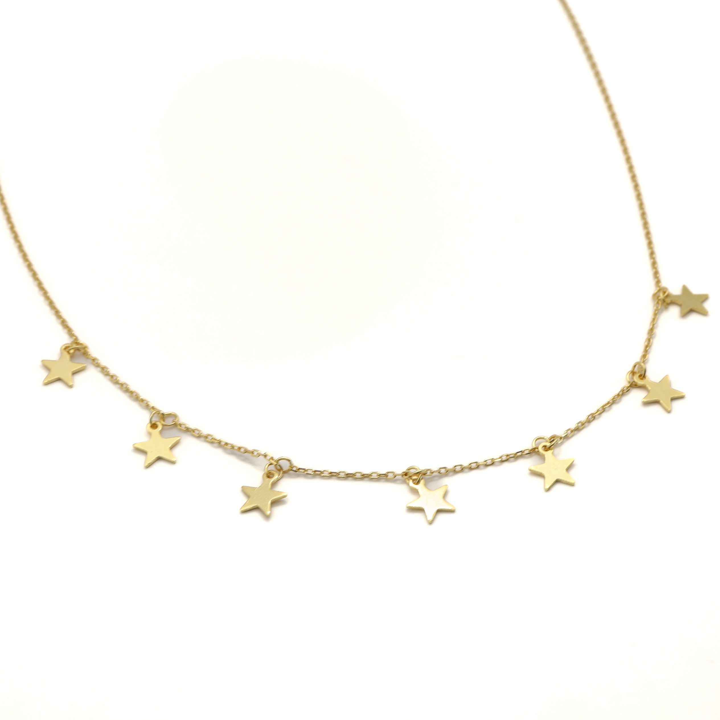 Gargantilla Dorada con Estrellas Colgantes Pequeñas - Imagen 2