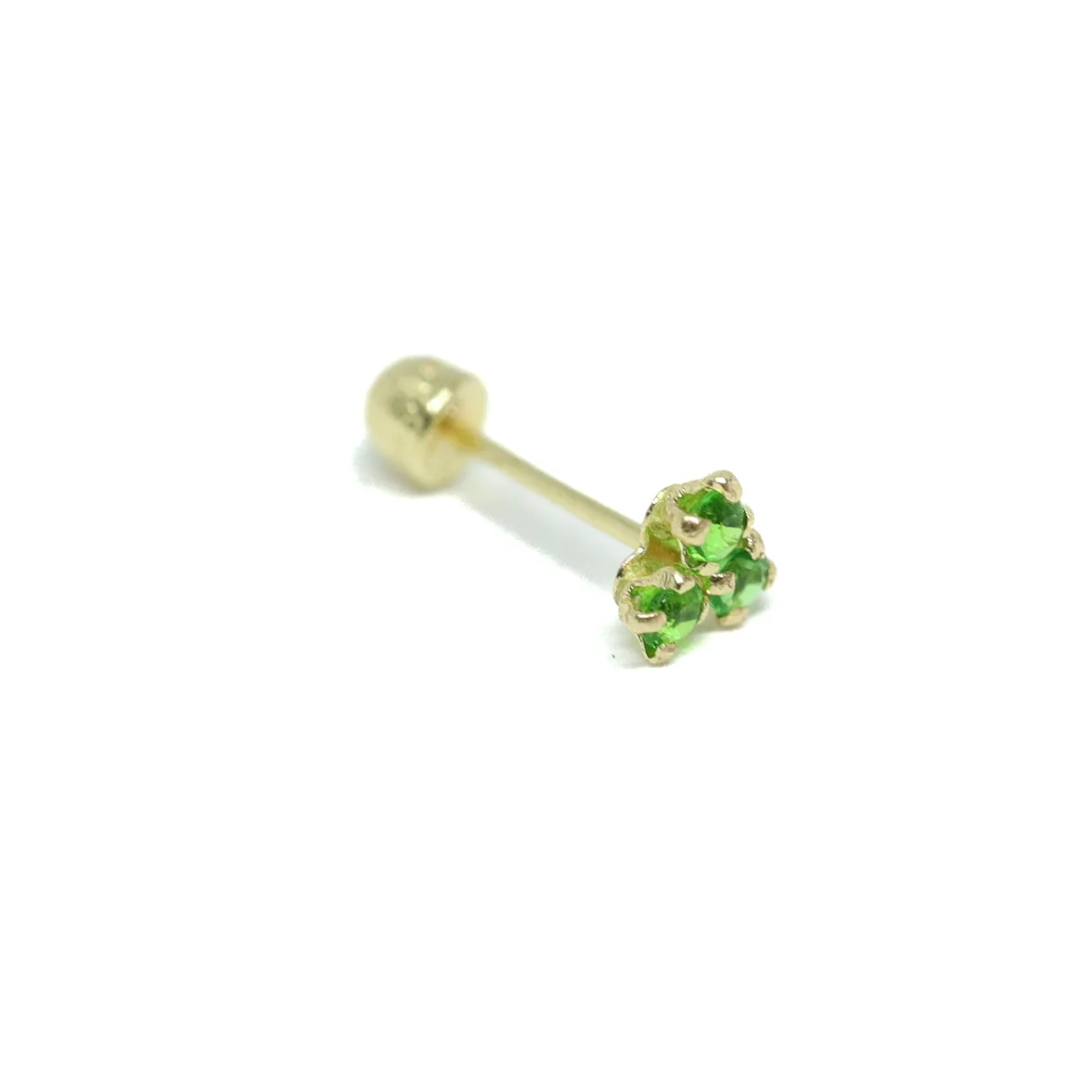 Arete con Tres Zirconias Verdes - Imagen 3