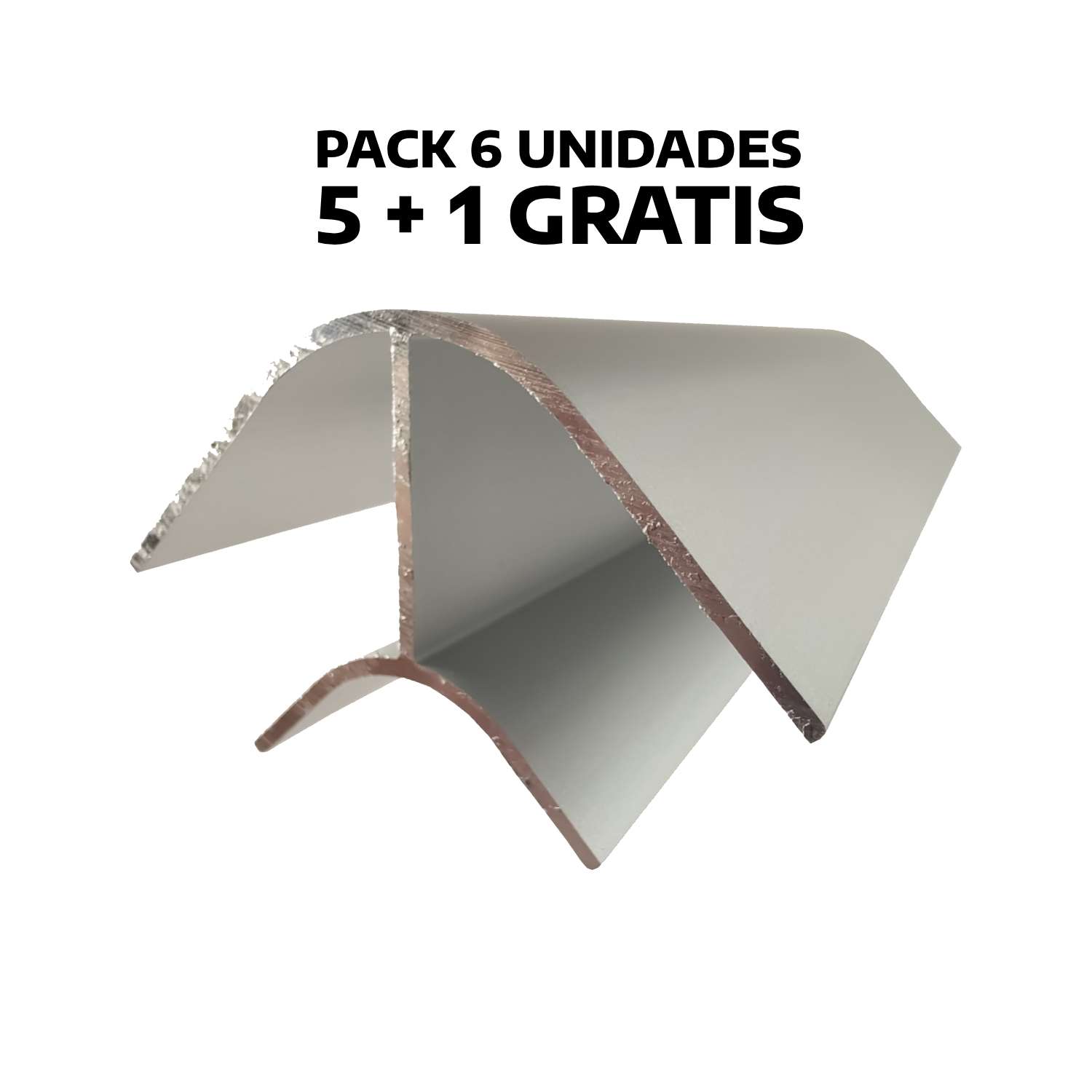 Pack 6 Uds Perfil Aluminio Ángulo Corto 2m