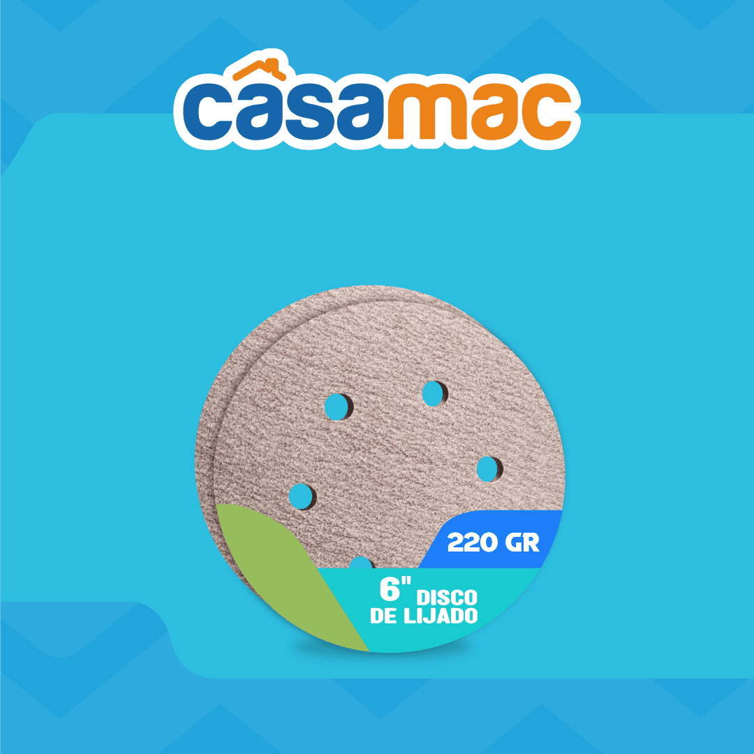 DISCO DE LIJADO VELCRO 6″ / 220 GR