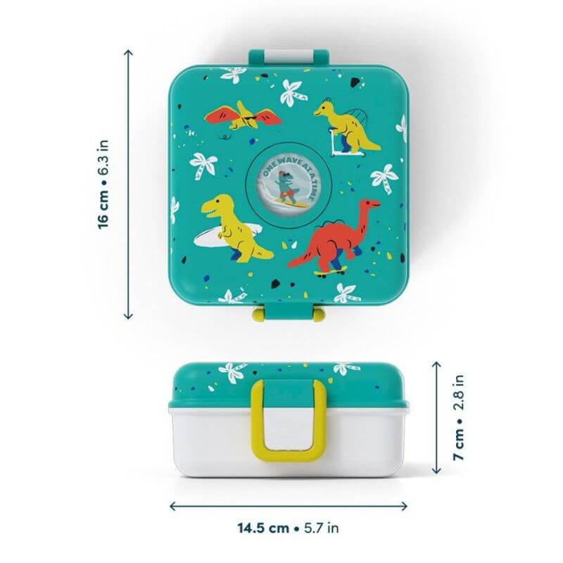 Caja Almuerzo Snacky Azul Dino - Imagen 2