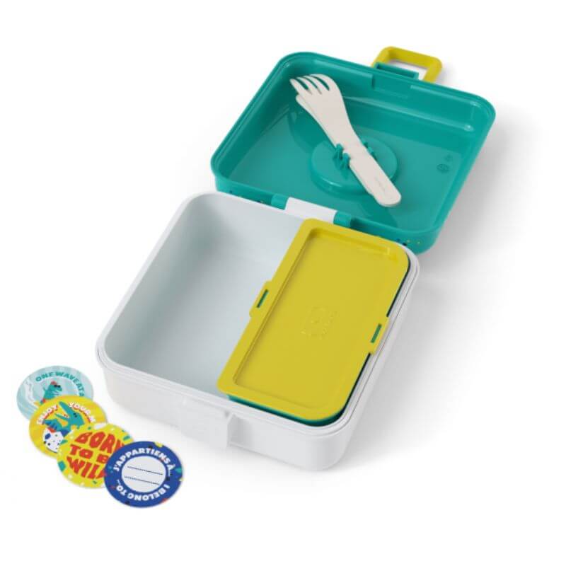 Caja Almuerzo Snacky Azul Dino - Imagen 3